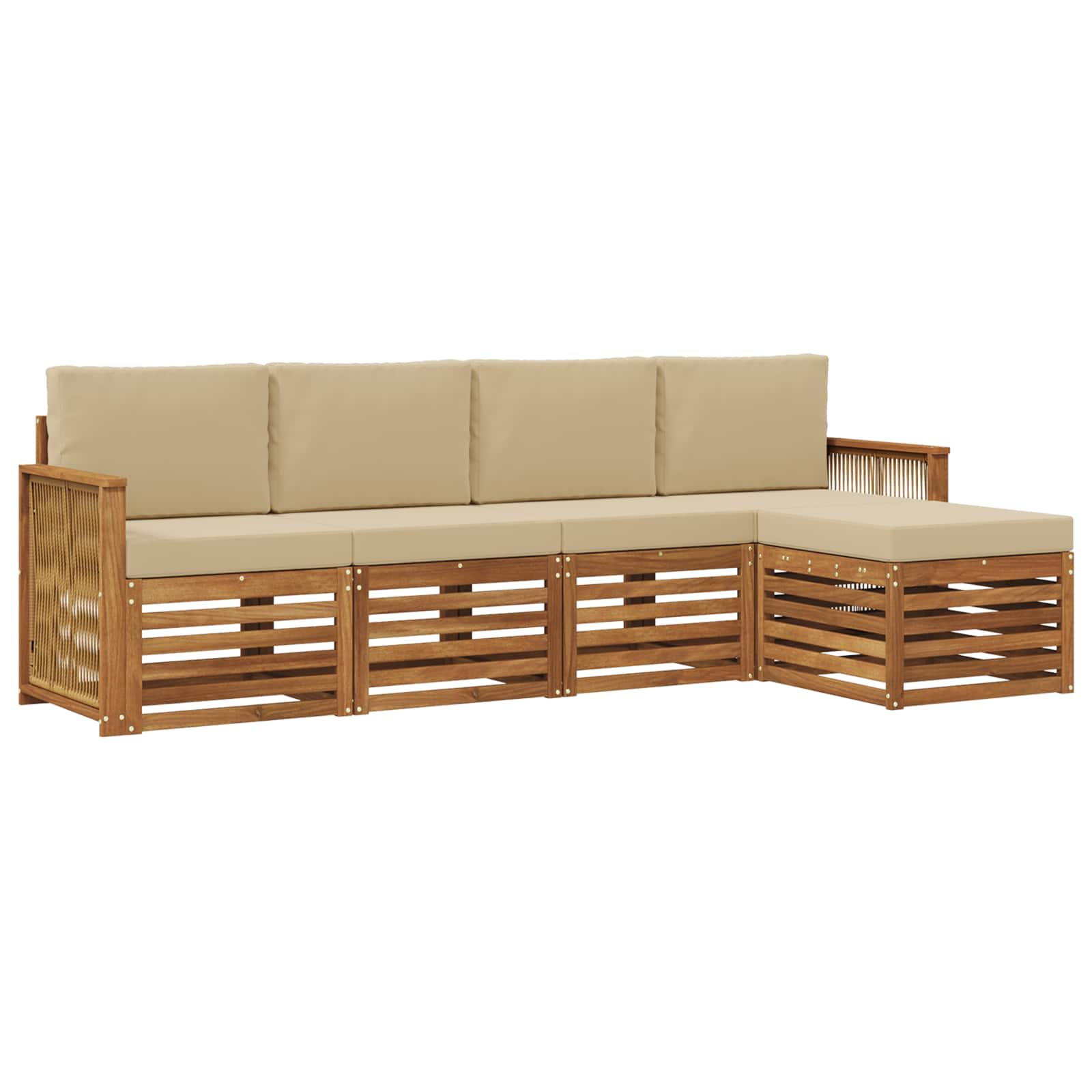 Ensemble de canapés d'extérieur 5 pcs Naturel et Beige - XIOS