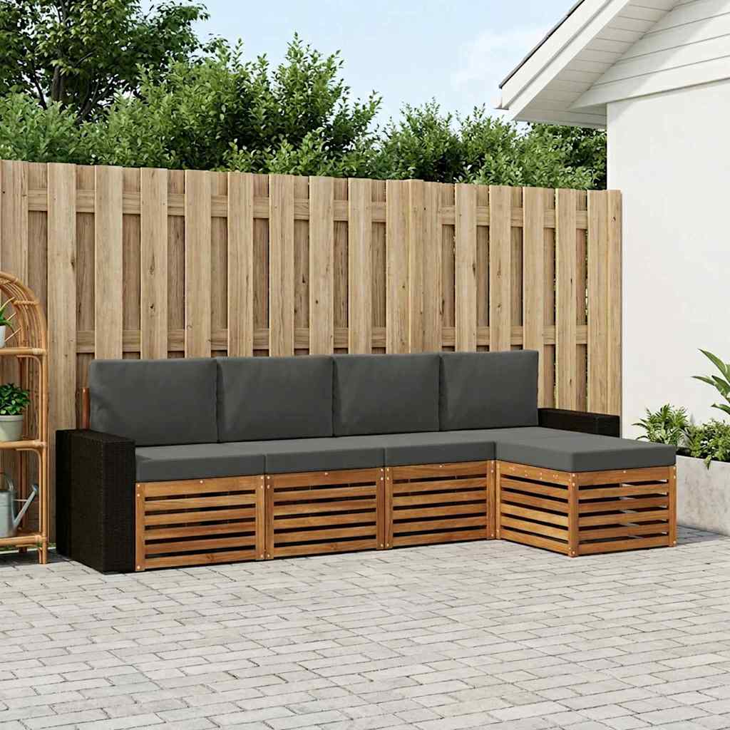 Ensemble de canapés d'extérieur 5 pcs Naturel et Anthracite - XIOS