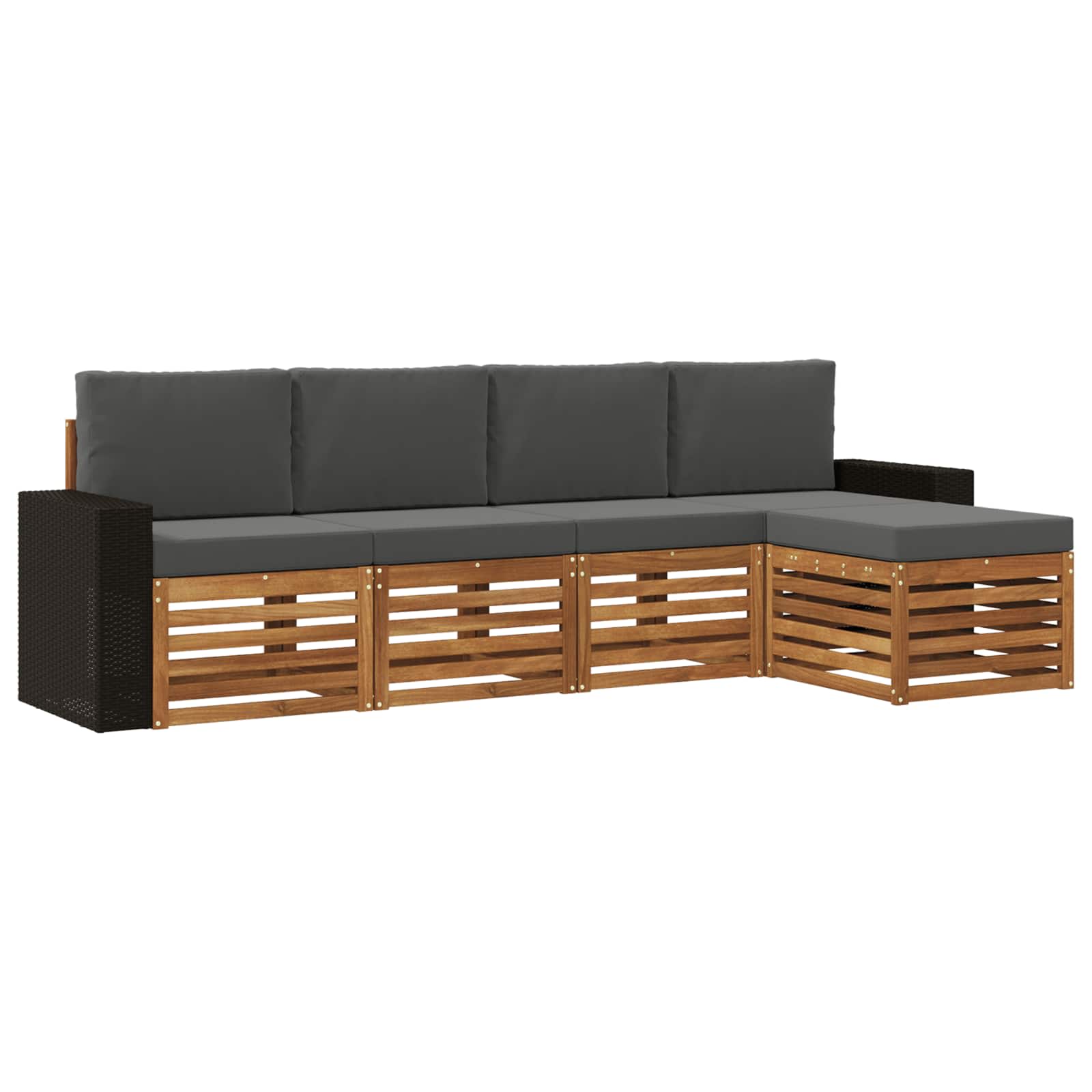 Ensemble de canapés d'extérieur 5 pcs Naturel et Anthracite - XIOS