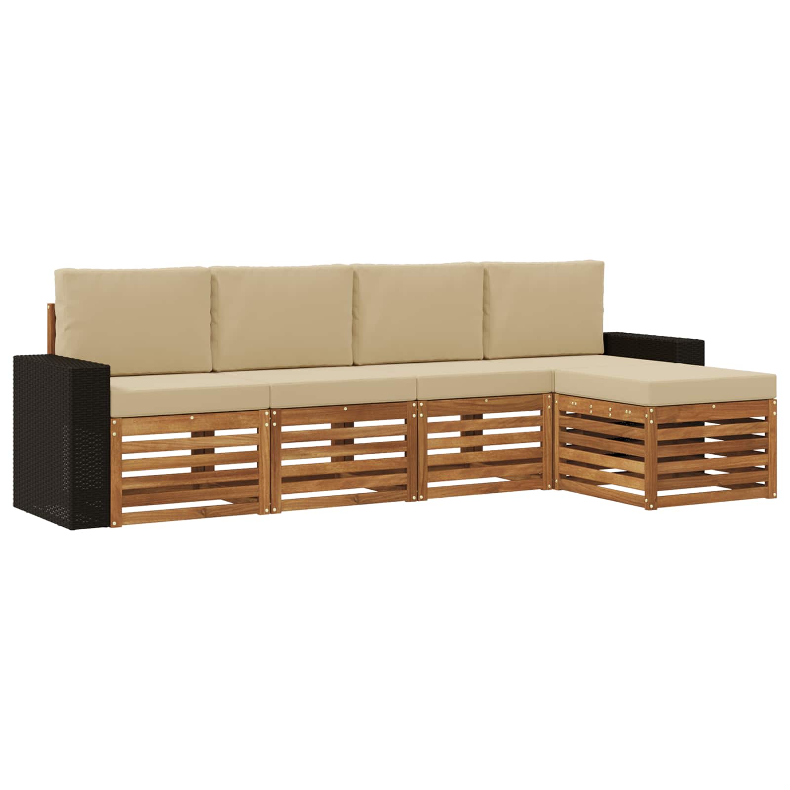 Ensemble de canapés d'extérieur 5 pcs Naturel et Beige - XIOS