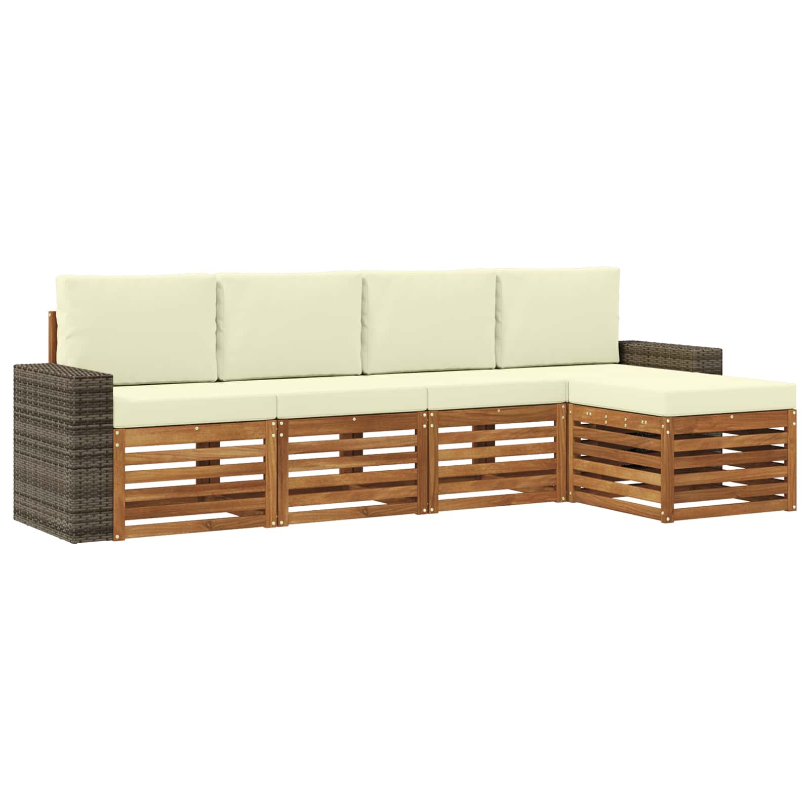 Ensemble de canapés d'extérieur 5 pcs Naturel et Crème - XIOS