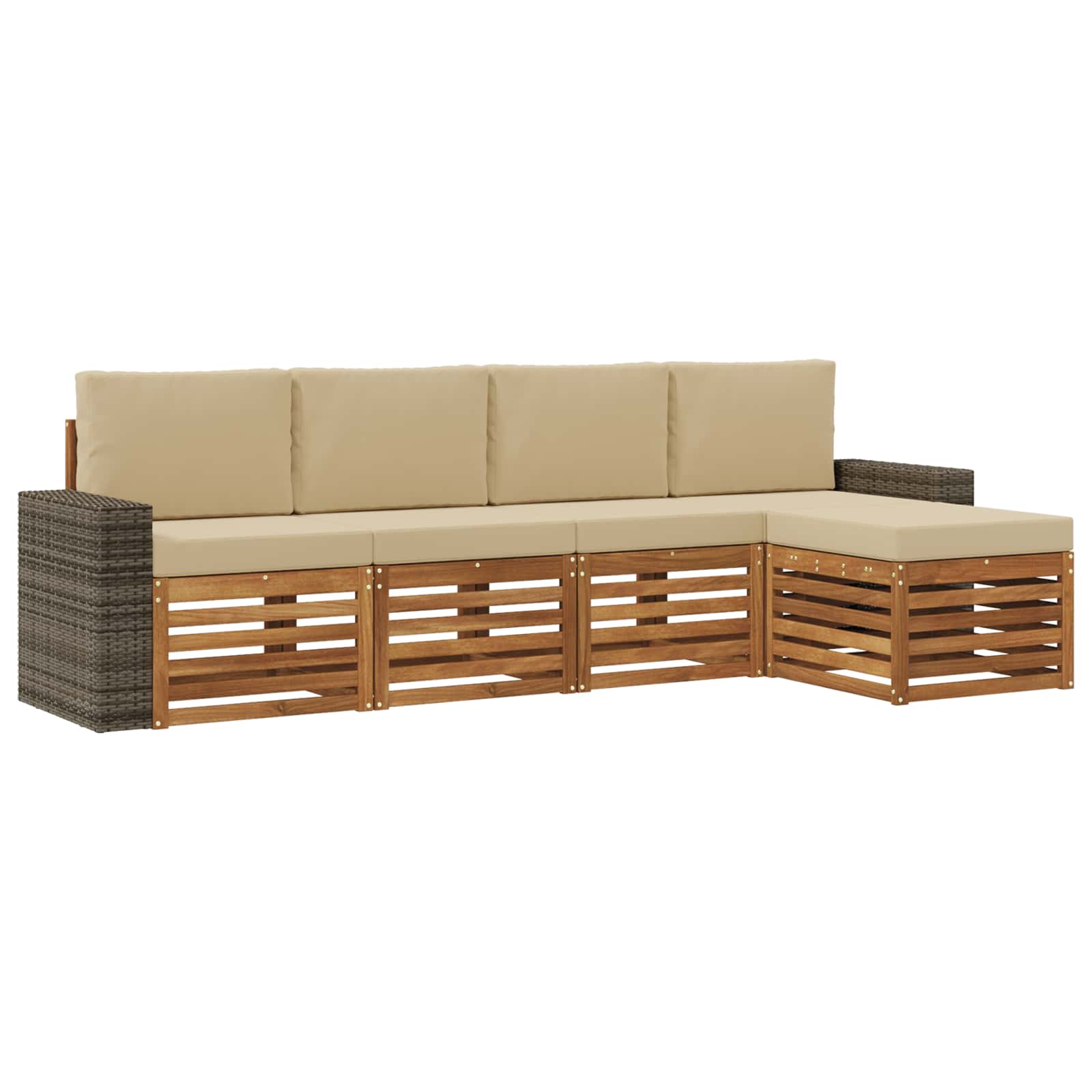 Ensemble de canapés d'extérieur 5 pcs Naturel et Beige - XIOS