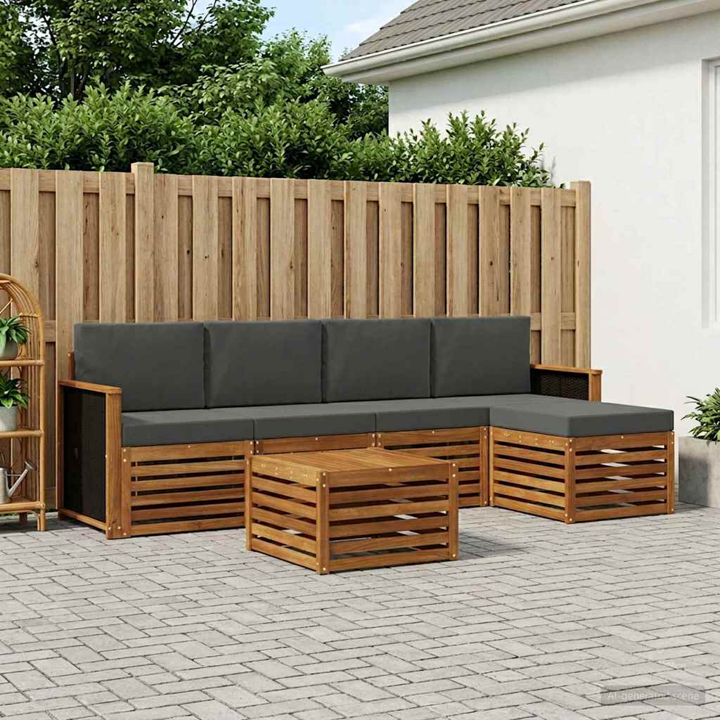 Ensemble de canapés d'extérieur 6 pcs Naturel et Anthracite - XIOS