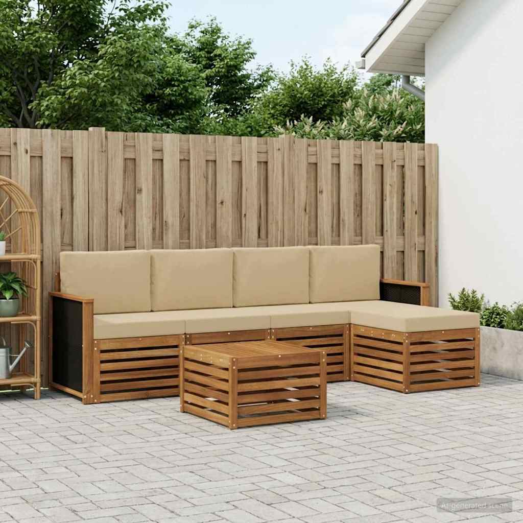 Ensemble de canapés d'extérieur 6 pcs Naturel et Beige - XIOS