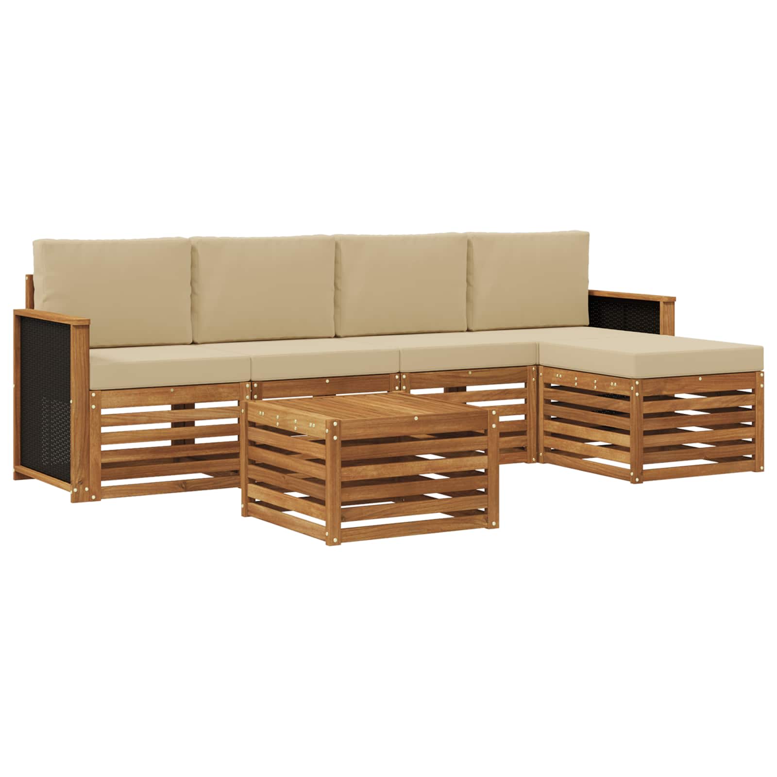 Ensemble de canapés d'extérieur 6 pcs Naturel et Beige - XIOS