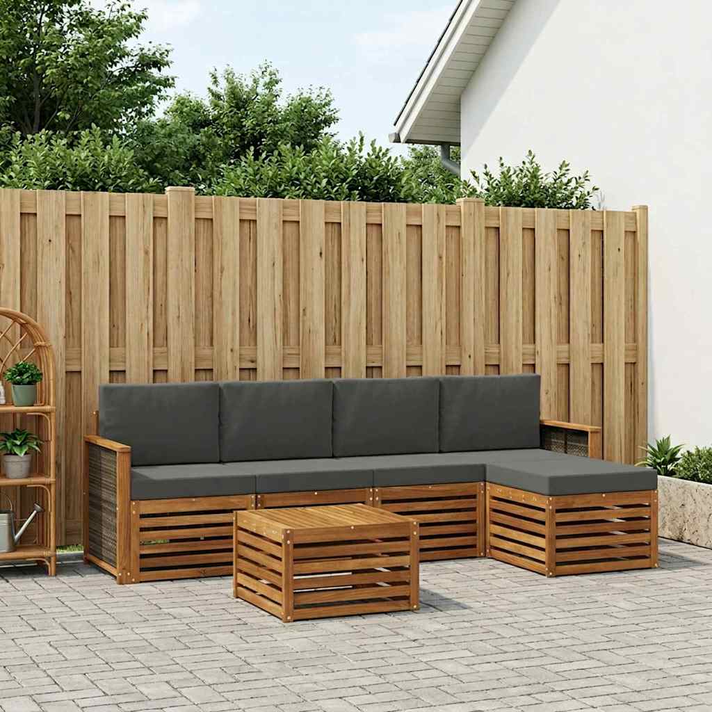 Ensemble de canapés d'extérieur 6 pcs Naturel et Anthracite - XIOS