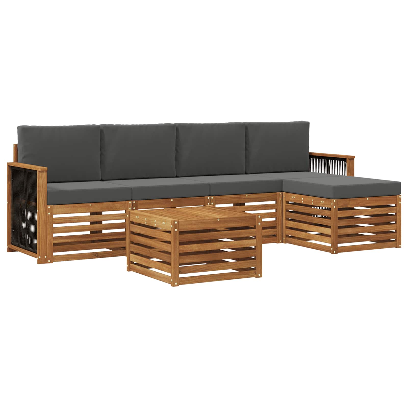 Ensemble de canapés d'extérieur 6 pcs Naturel et Anthracite - XIOS