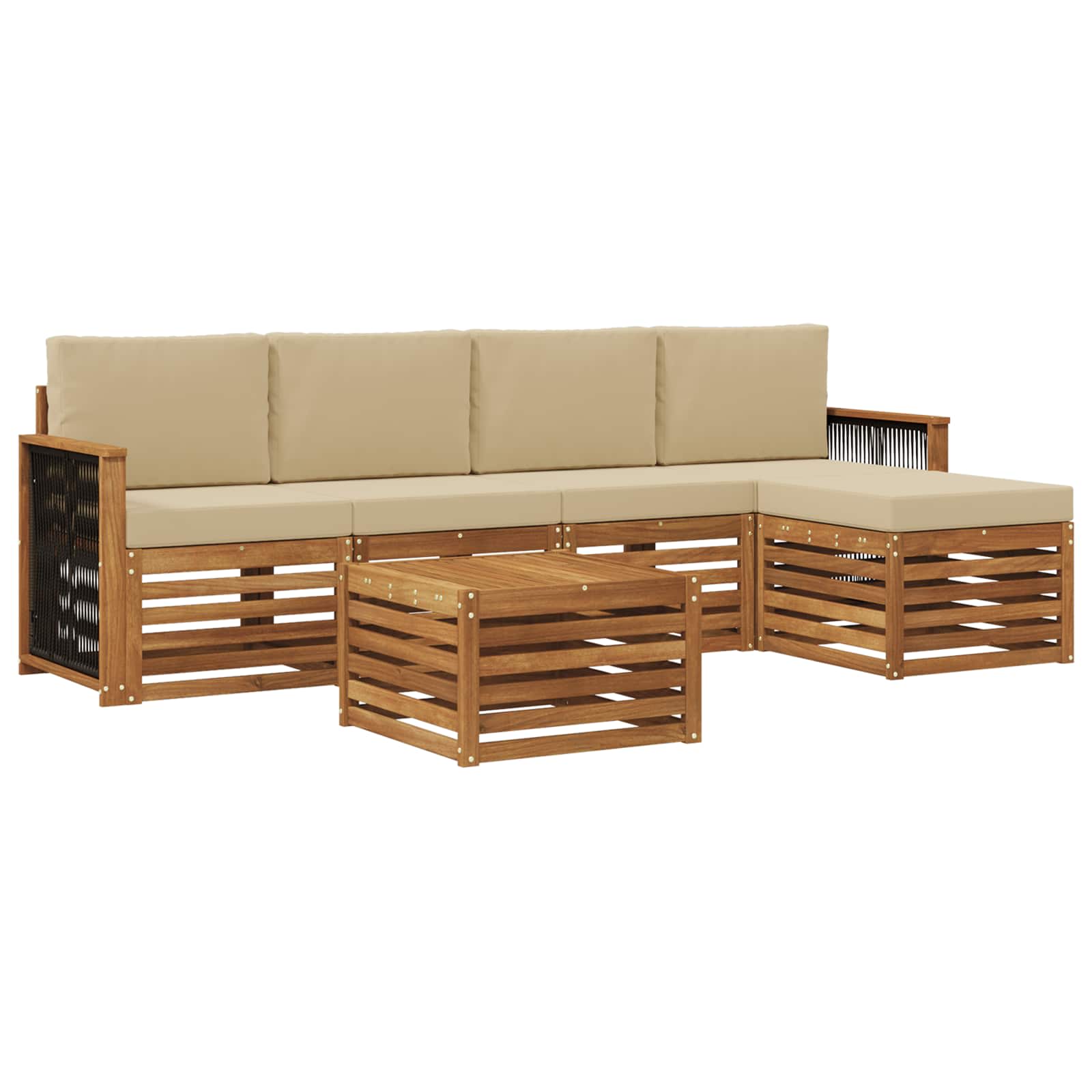 Ensemble de canapés d'extérieur 6 pcs Naturel et Beige - XIOS
