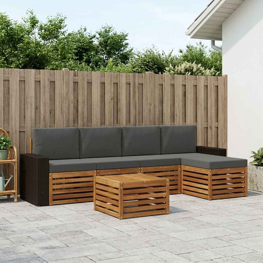 Ensemble de canapés d'extérieur 6 pcs Naturel et Anthracite - XIOS