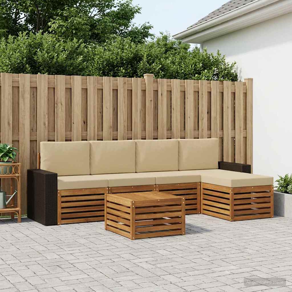 Ensemble de canapés d'extérieur 6 pcs Naturel et Beige - XIOS