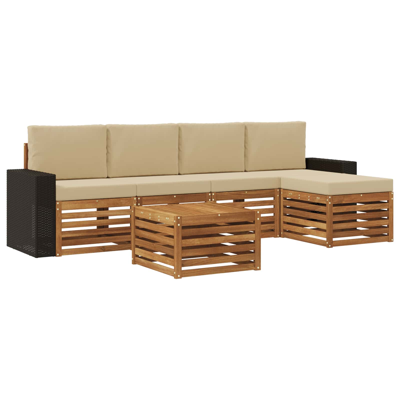 Ensemble de canapés d'extérieur 6 pcs Naturel et Beige - XIOS