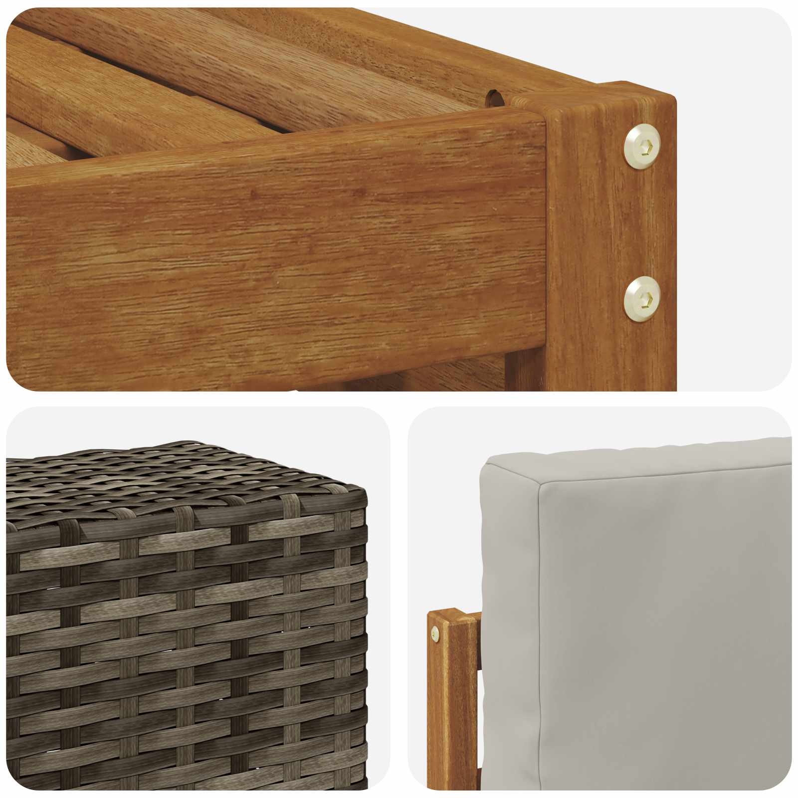 Ensemble de canapés d'extérieur 6 pcs Naturel et gris clair - XIOS