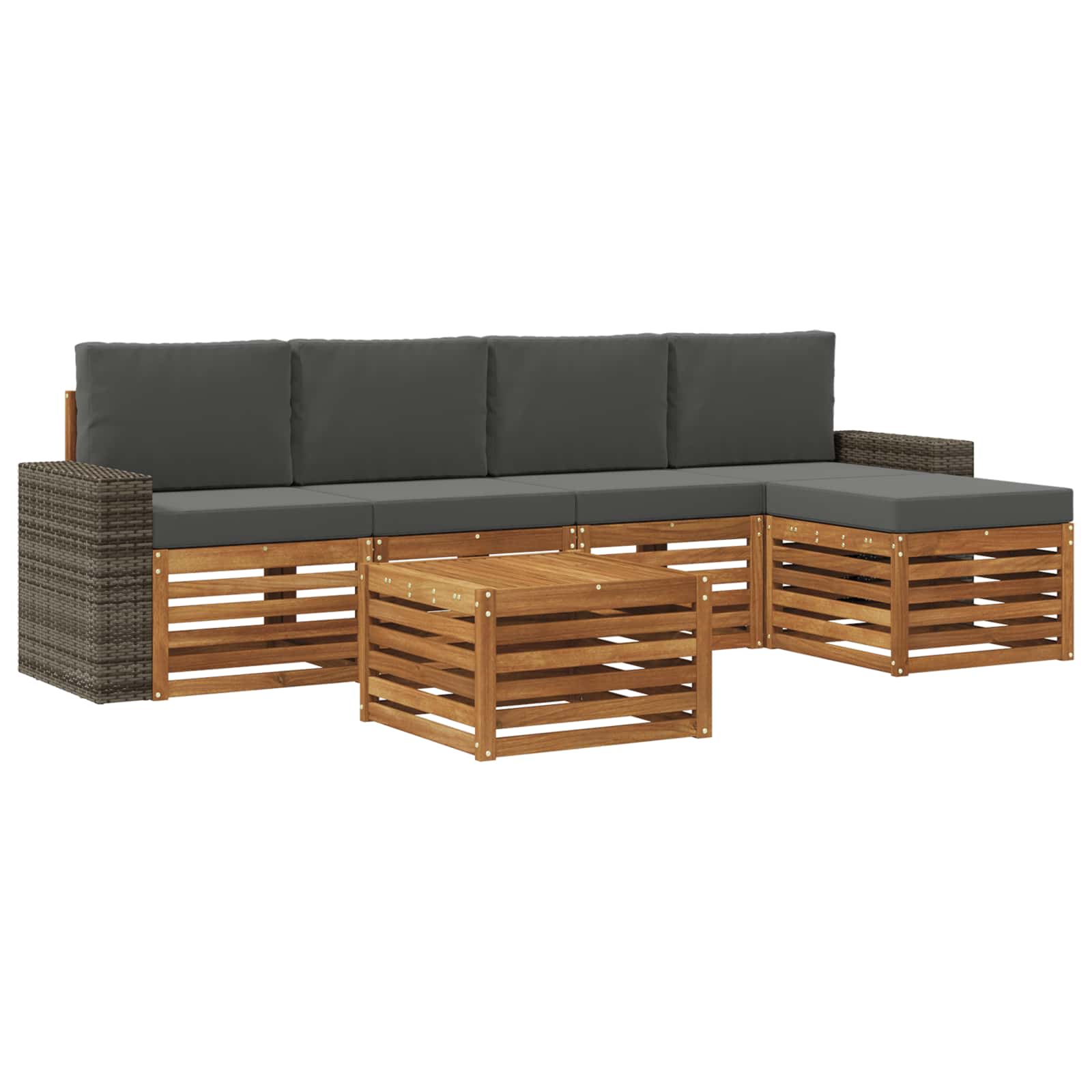 Ensemble de canapés d'extérieur 6 pcs Naturel et Anthracite - XIOS