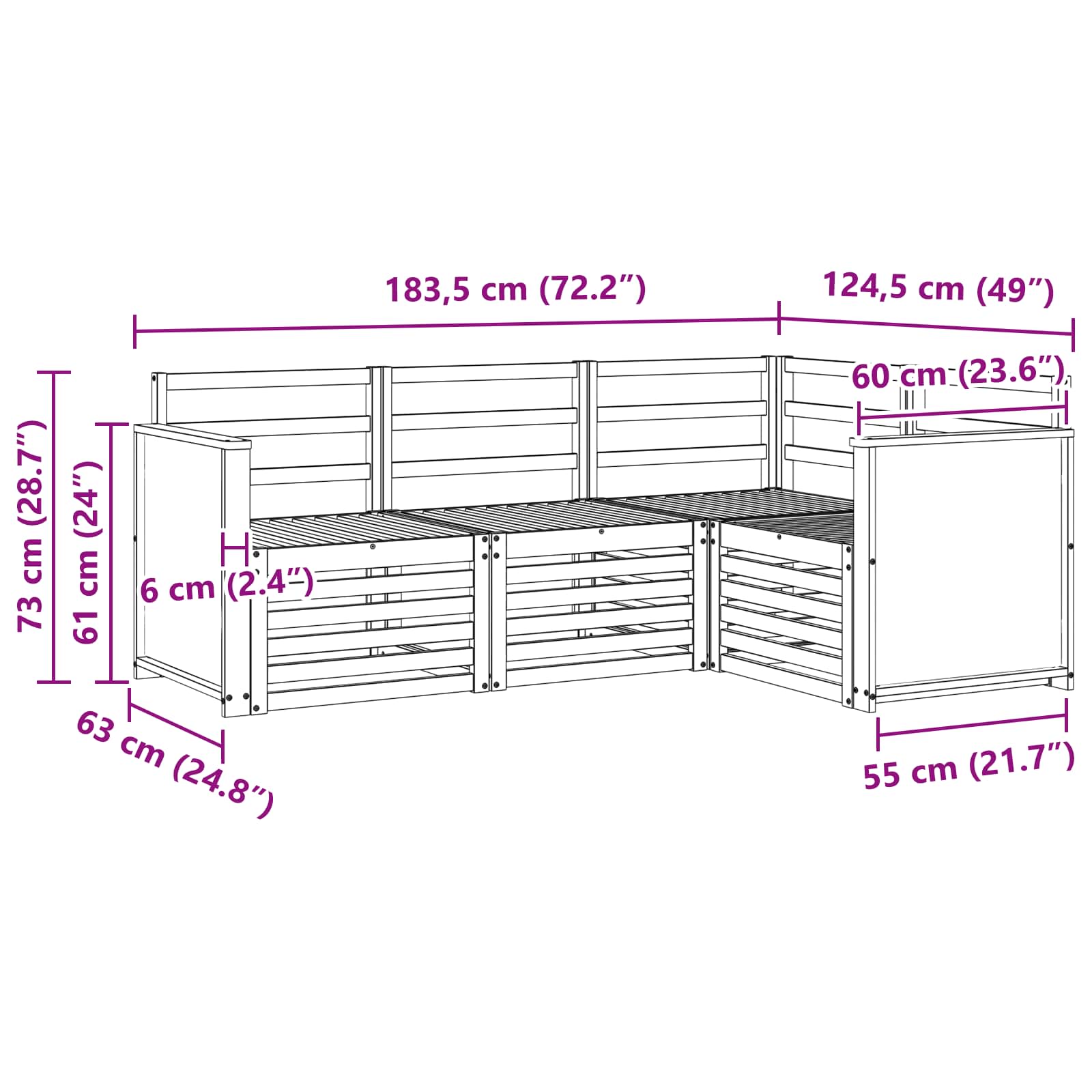 Ensemble de canapés d'extérieur 4 pc Polyester