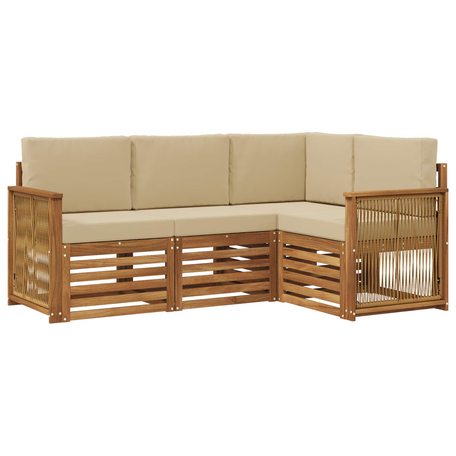 Ensembles de canapés avec coussin 4 pcs Bois d'Acacia Massif - XIOS