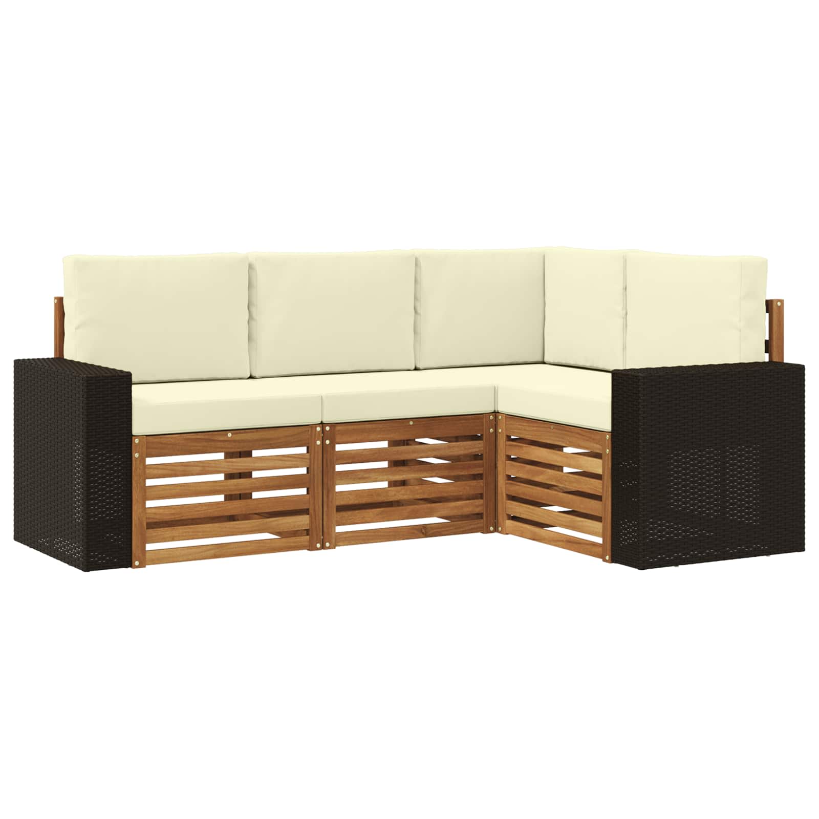 Ensembles de canapés avec coussin 4 pcs Bois d'Acacia Massif - XIOS