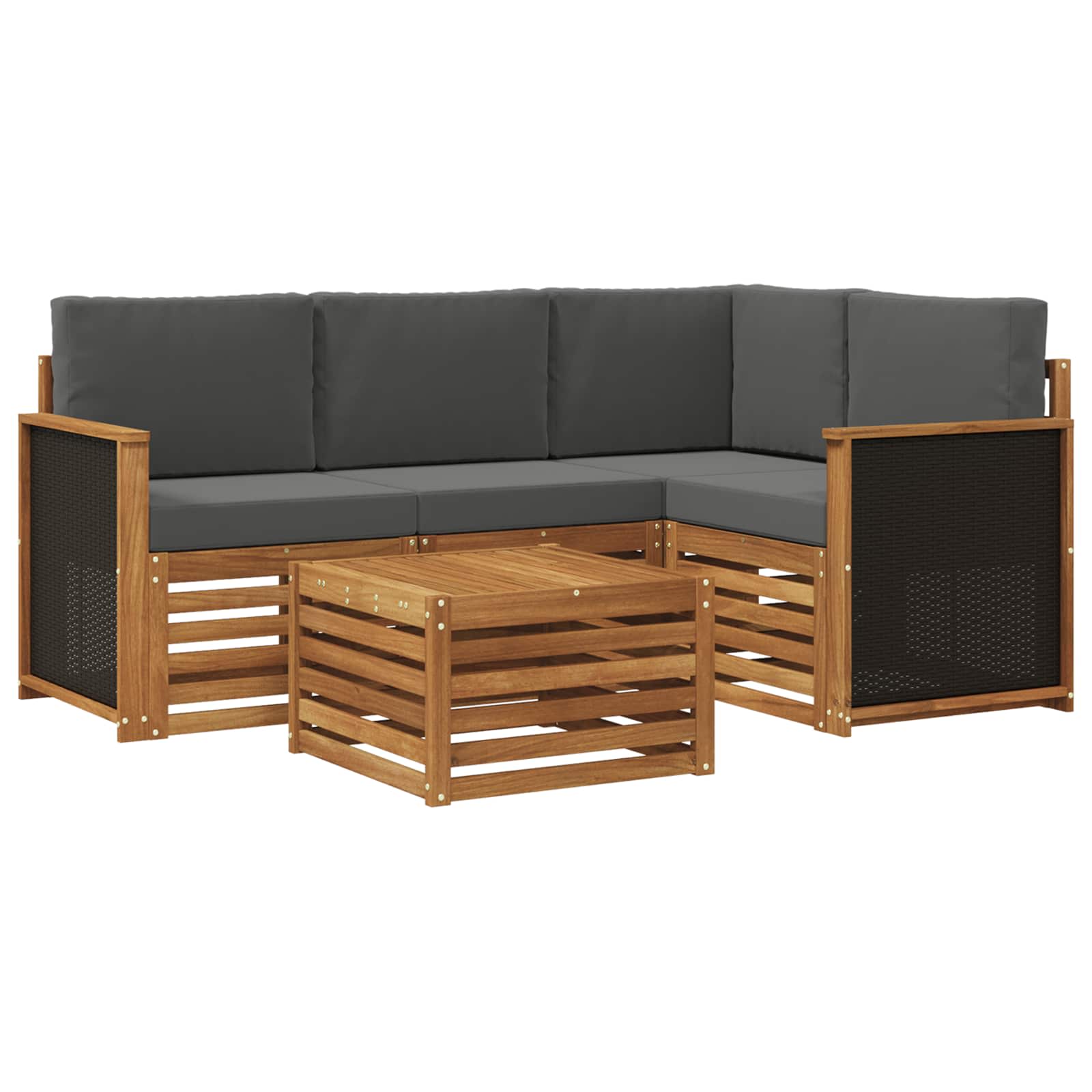 Ensemble de canapés d'extérieur 5 pcs Naturel et Anthracite - XIOS