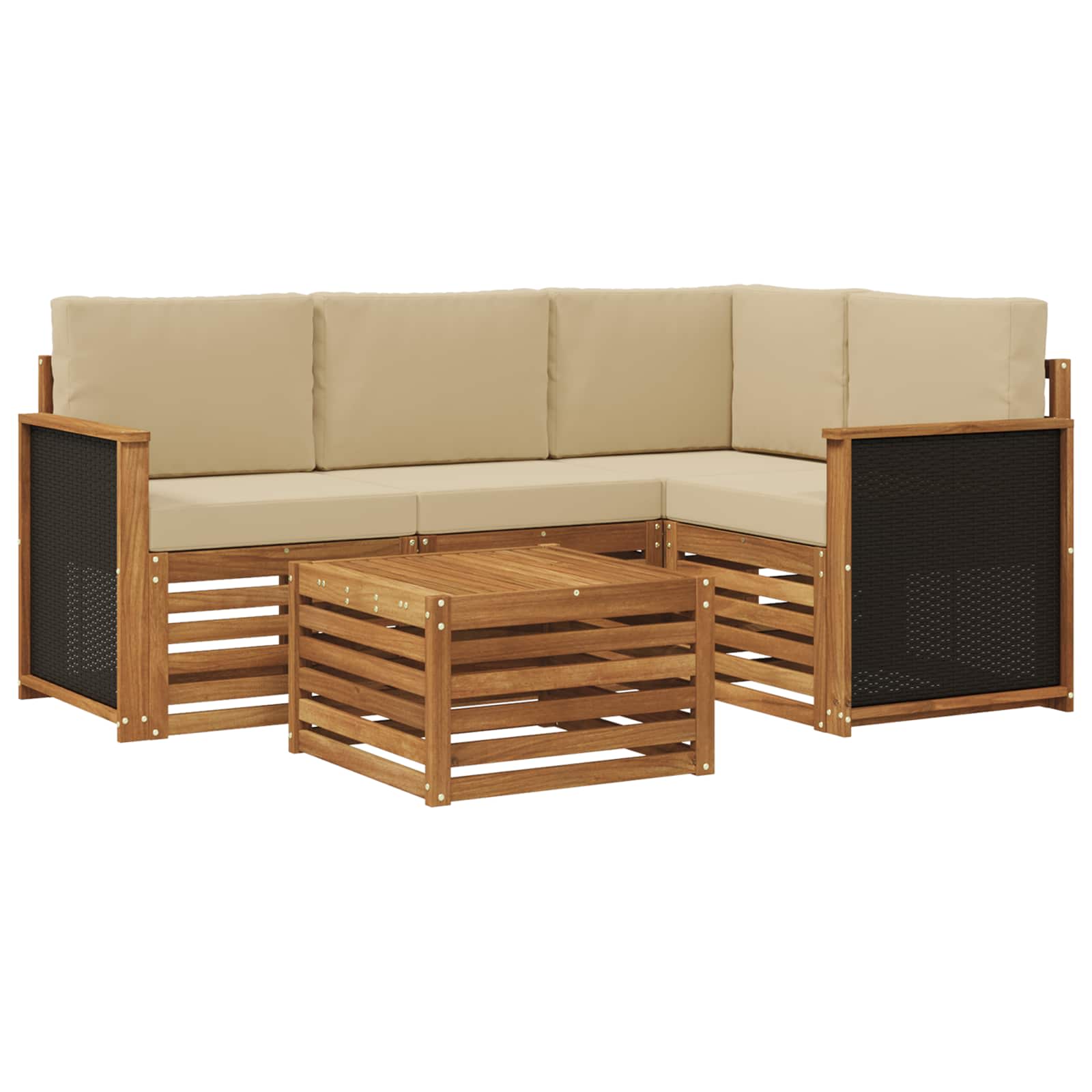 Ensemble de canapés d'extérieur 5 pcs Naturel et Beige - XIOS