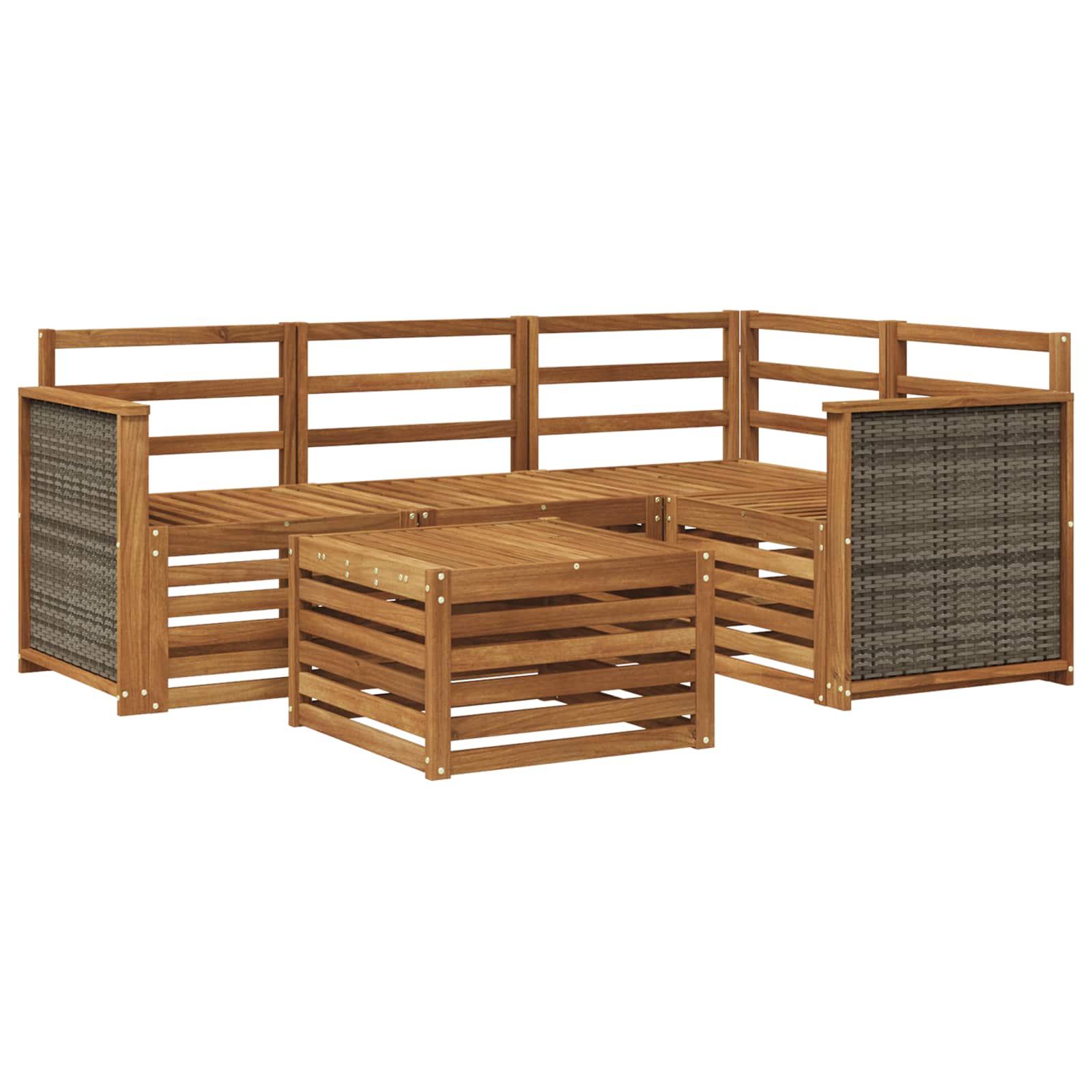 Ensemble de canapés d'extérieur 5 pc Naturel Polyester