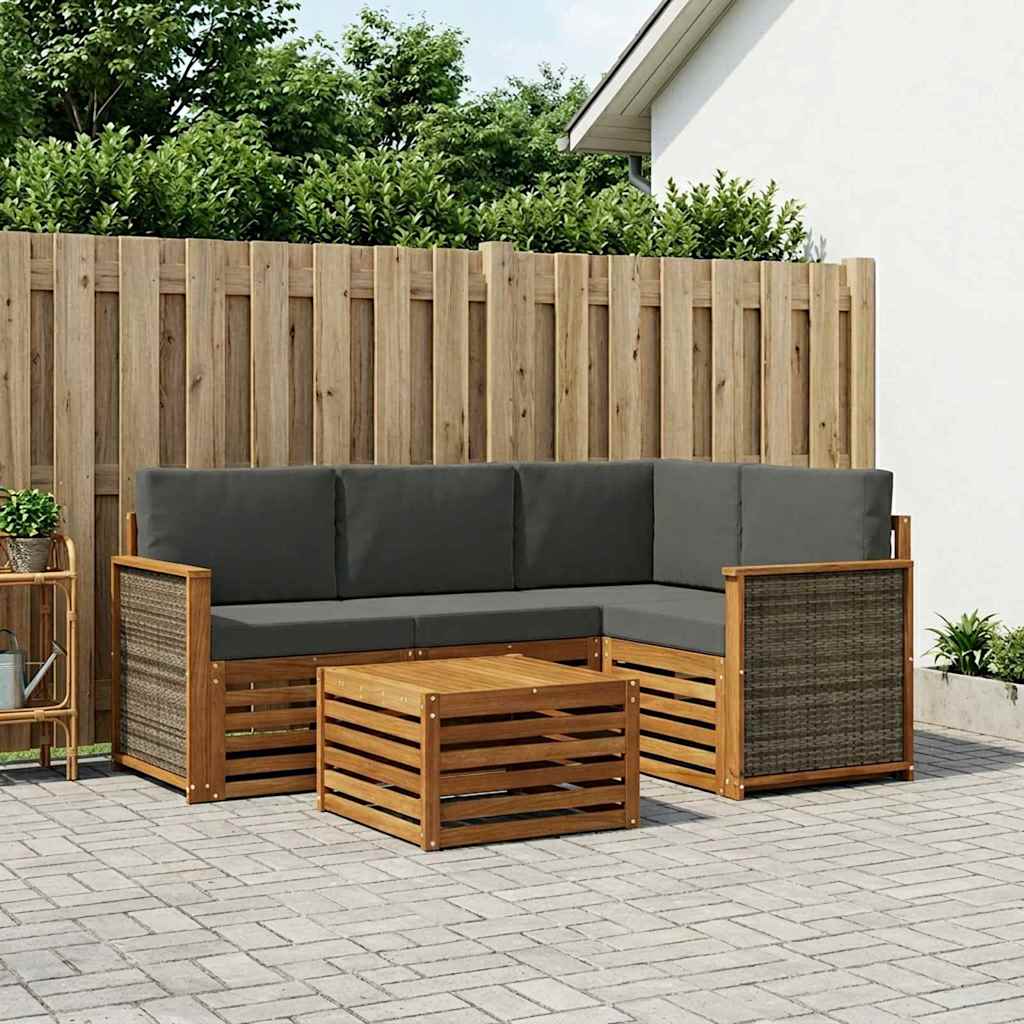 Ensemble de canapés d'extérieur 5 pcs Naturel et Anthracite - XIOS