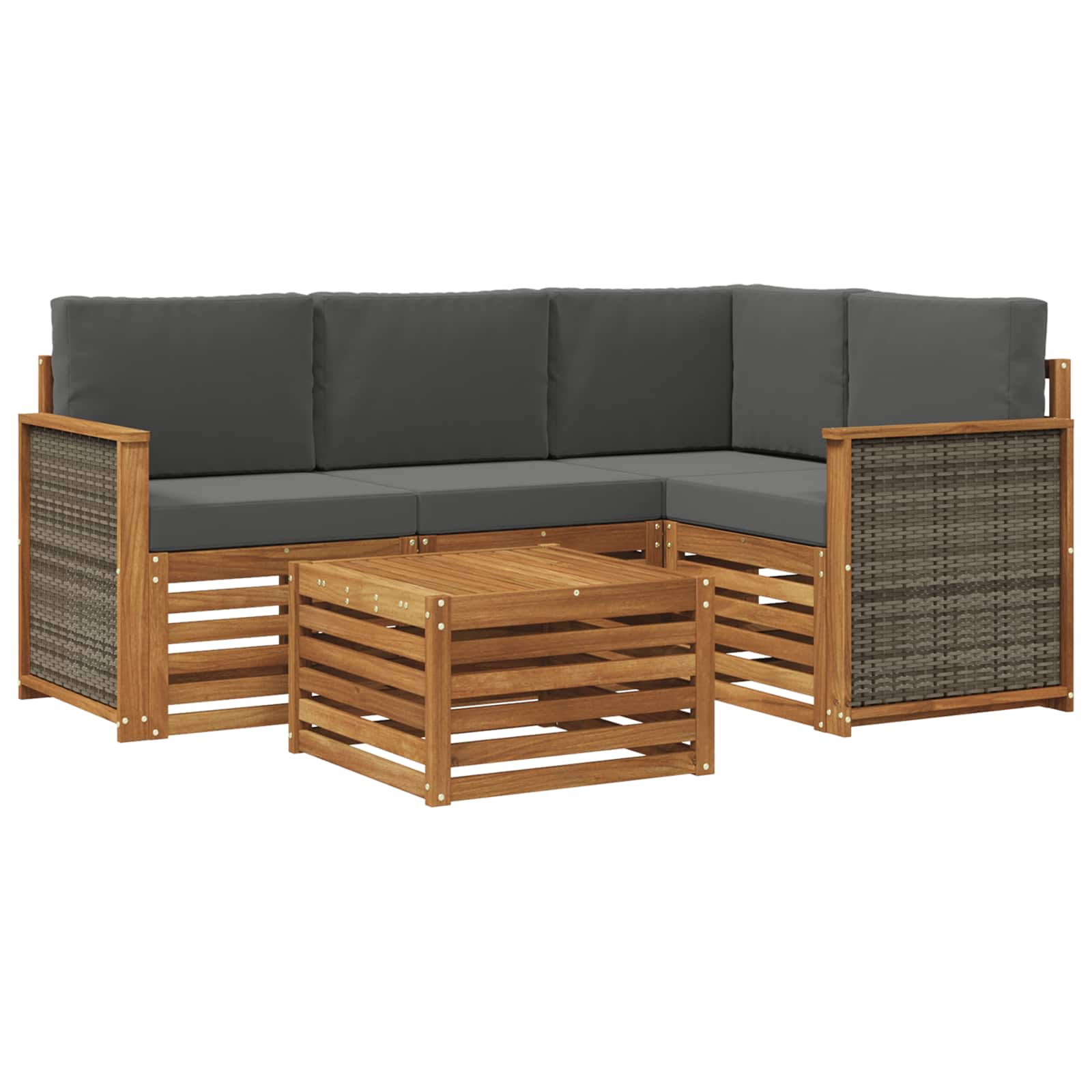 Ensemble de canapés d'extérieur 5 pcs Naturel et Anthracite - XIOS
