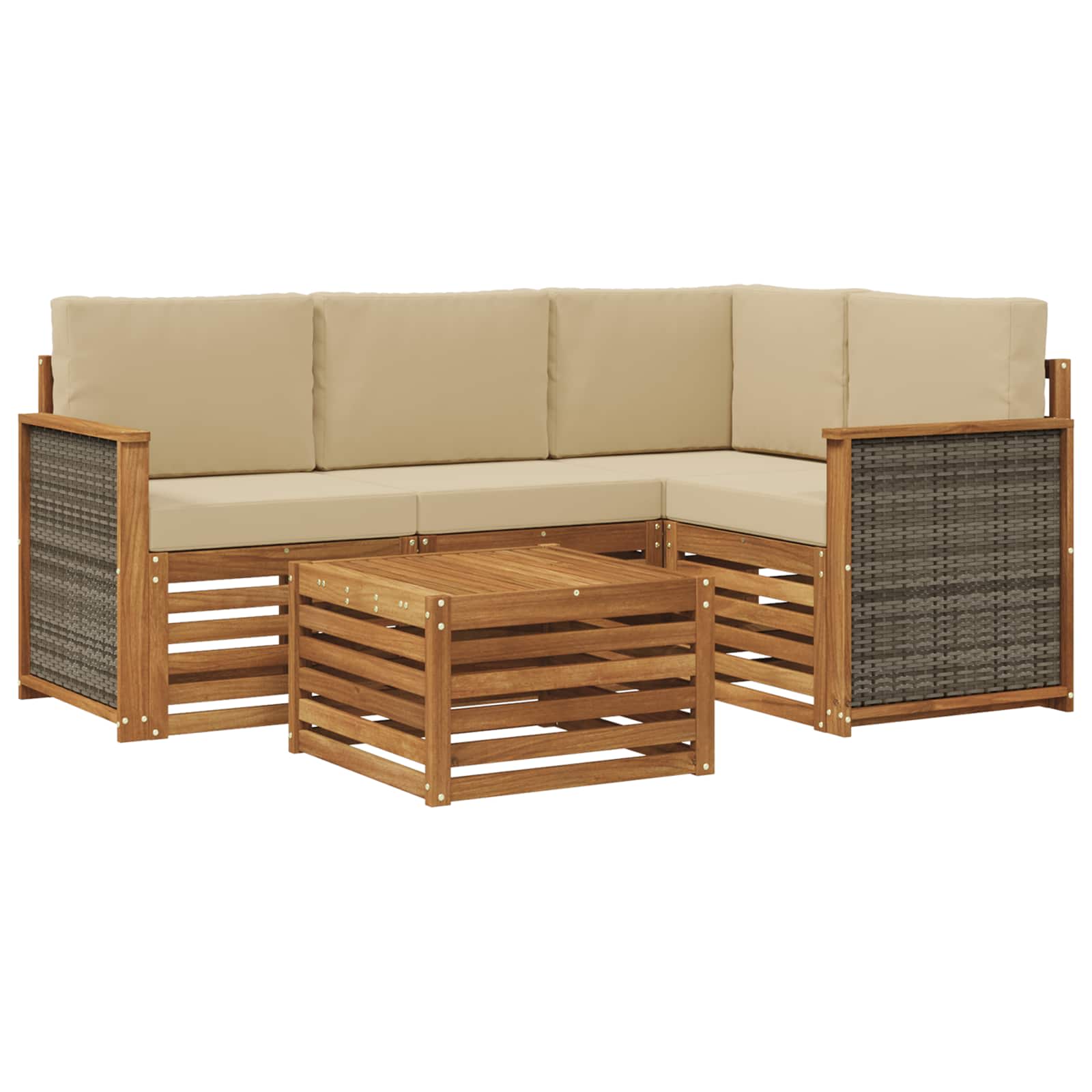 Ensemble de canapés d'extérieur 5 pcs Naturel et Beige - XIOS