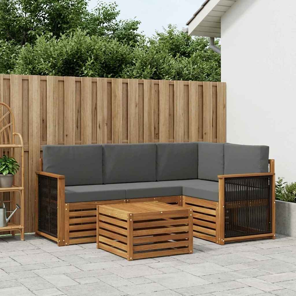 Ensemble de canapés d'extérieur 5 pcs Naturel et Anthracite - XIOS