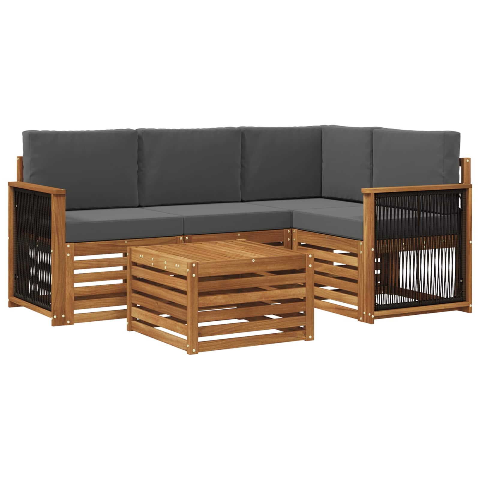 Ensemble de canapés d'extérieur 5 pcs Naturel et Anthracite - XIOS