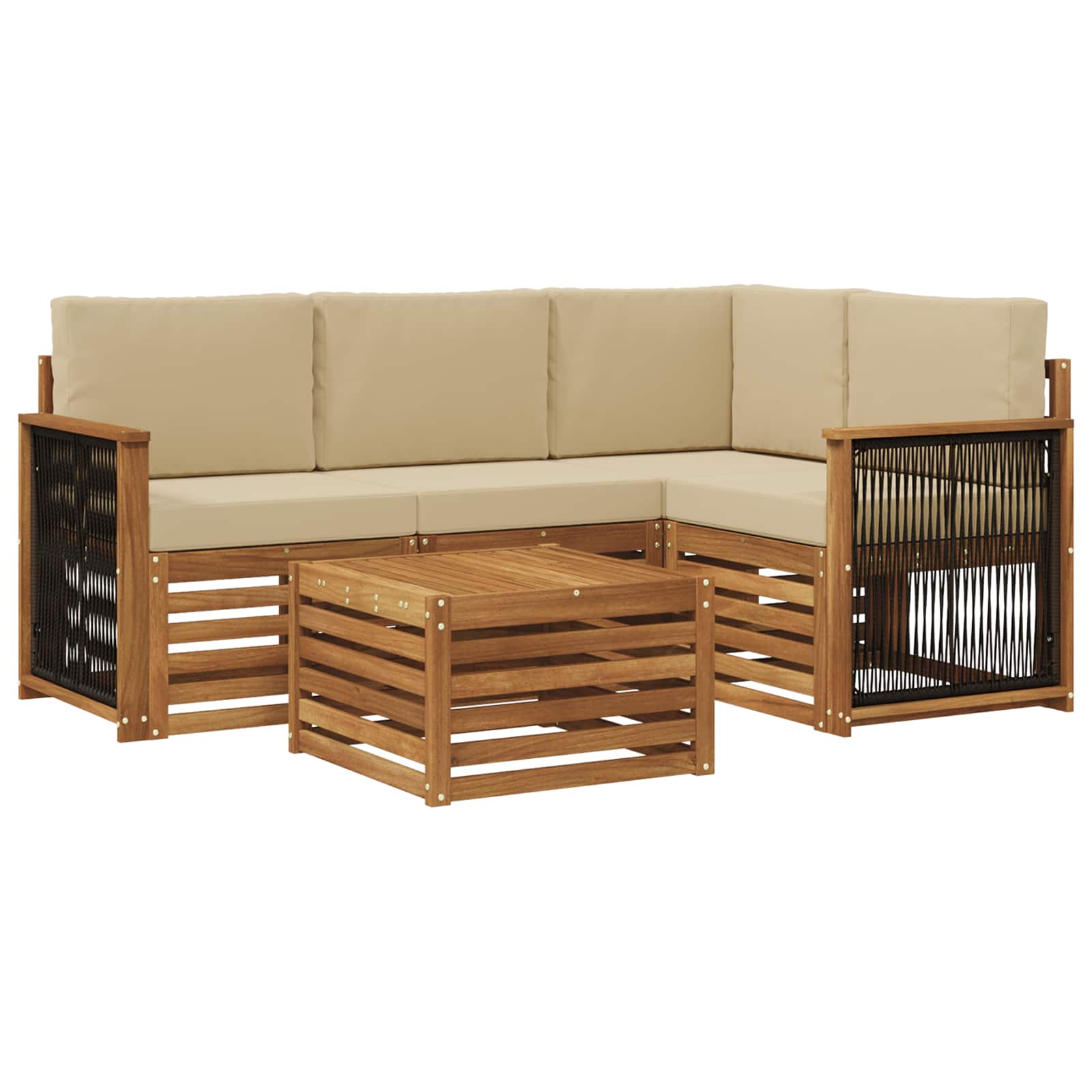 Ensemble de canapés d'extérieur 5 pcs Naturel et Beige - XIOS