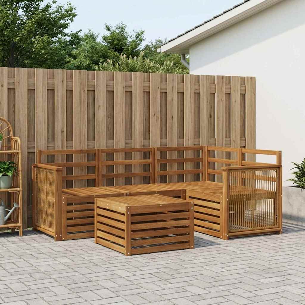 Ensemble de canapés d'extérieur 5 pc Naturel Polyester