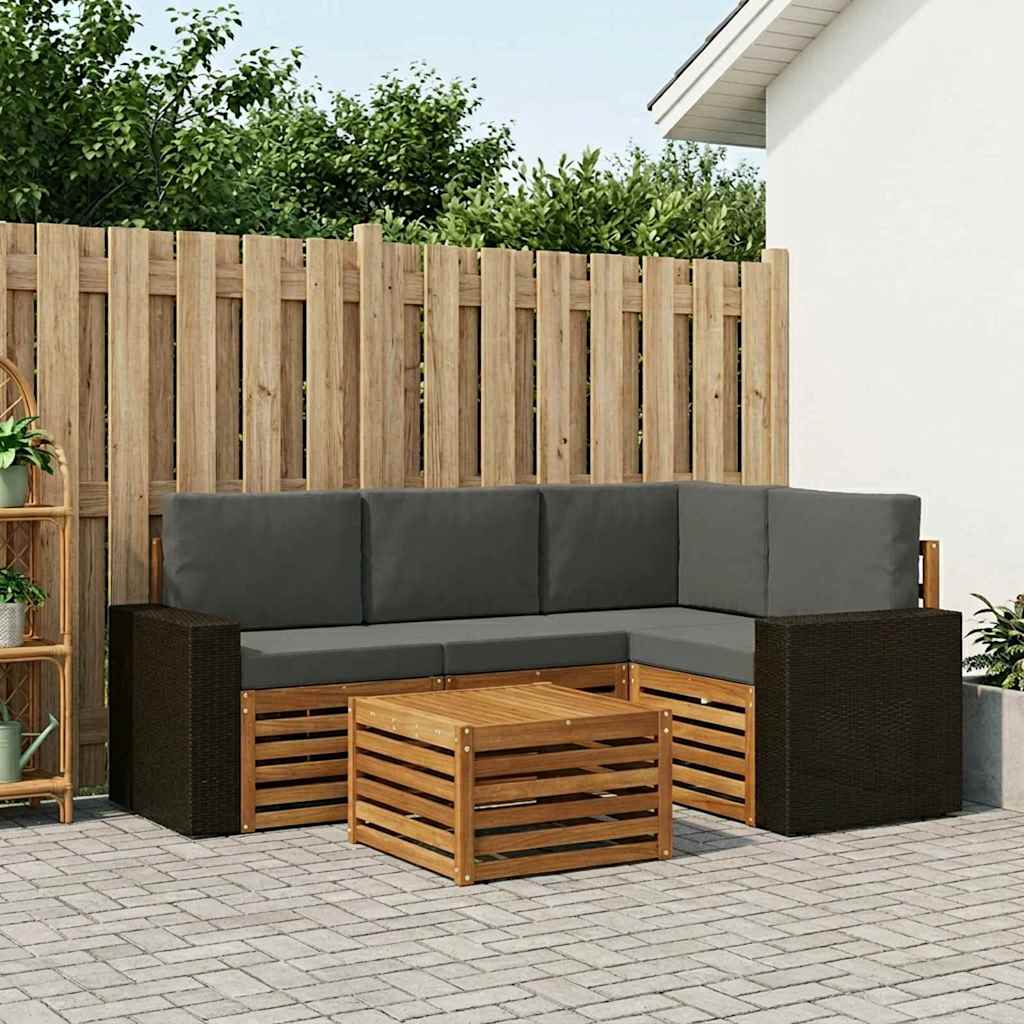 Ensemble de canapés d'extérieur 5 pcs Naturel et Anthracite - XIOS