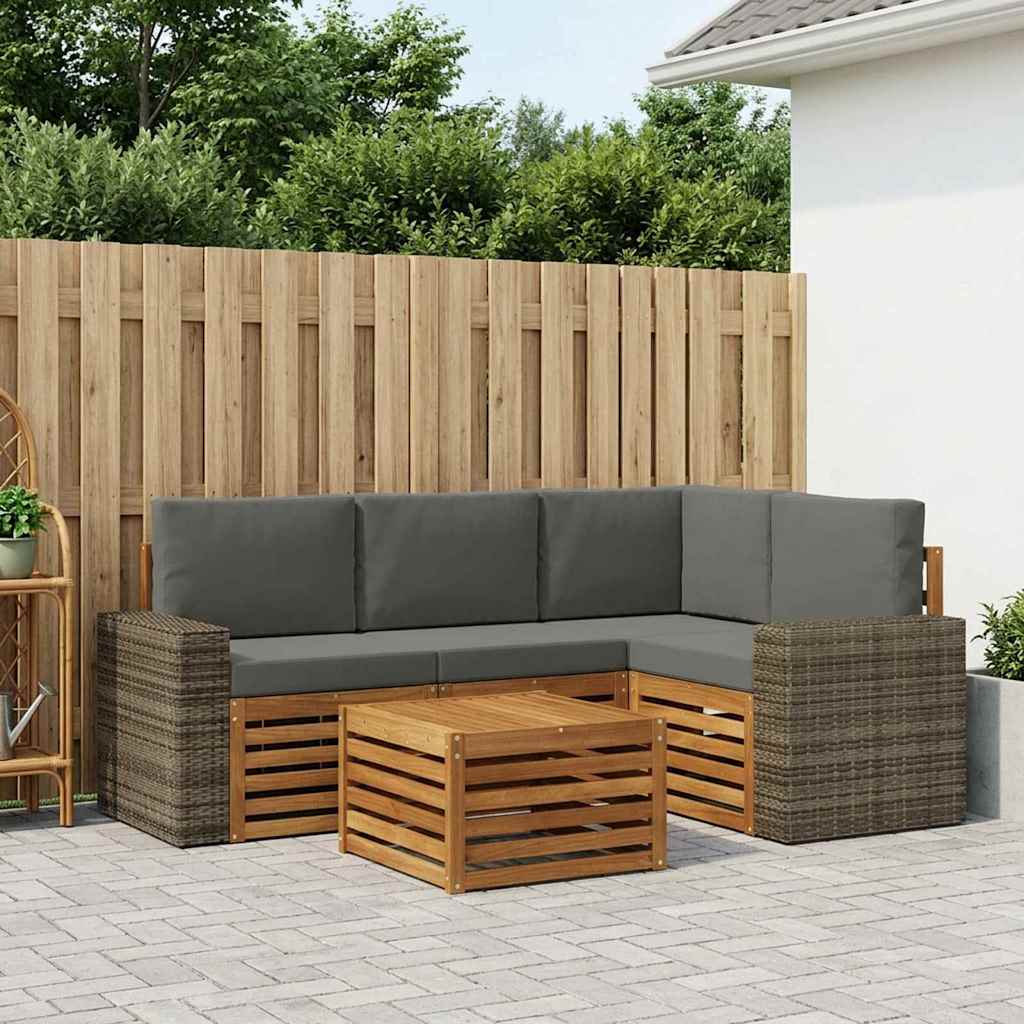 Ensemble de canapés d'extérieur 5 pcs Naturel et Anthracite - XIOS