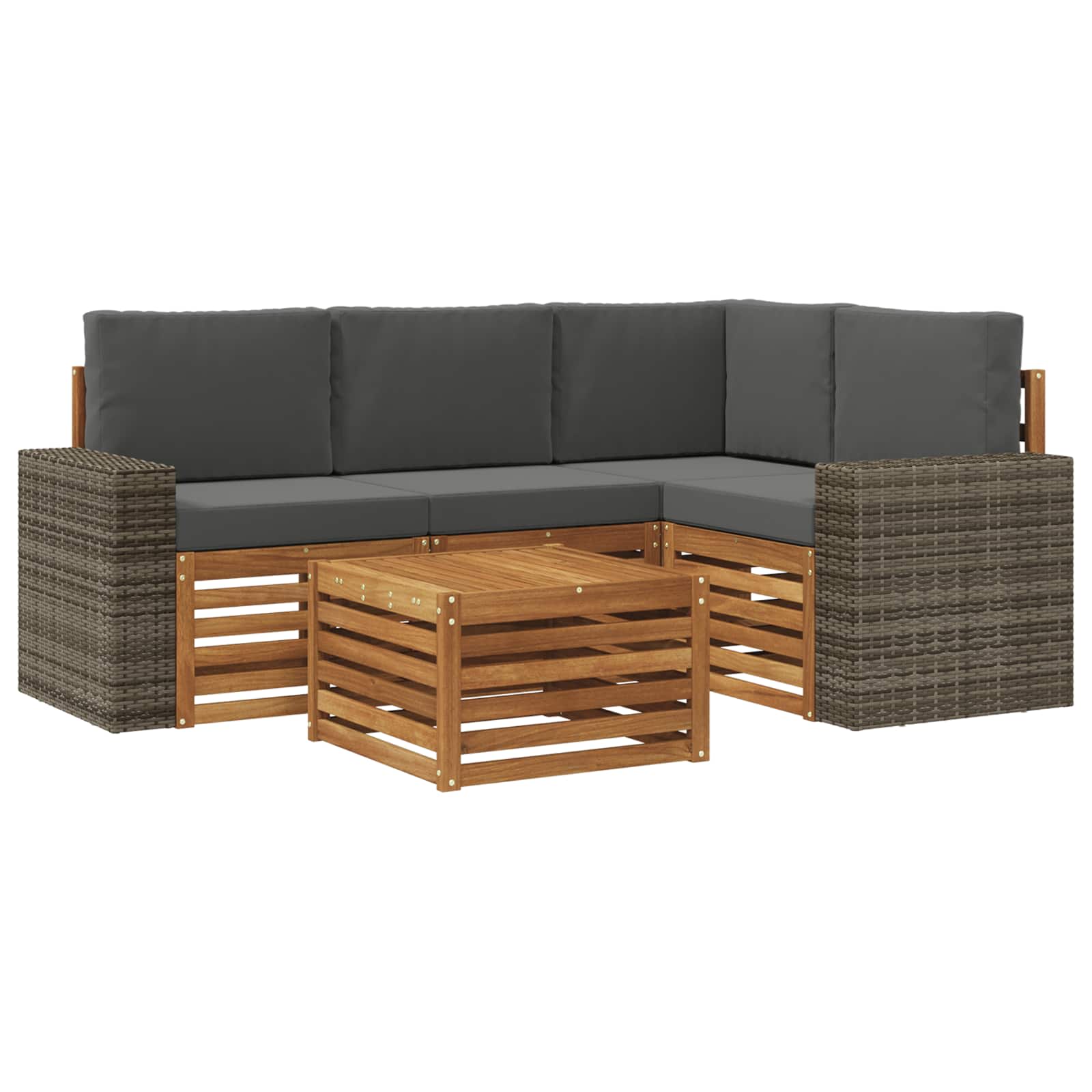 Ensemble de canapés d'extérieur 5 pcs Naturel et Anthracite - XIOS