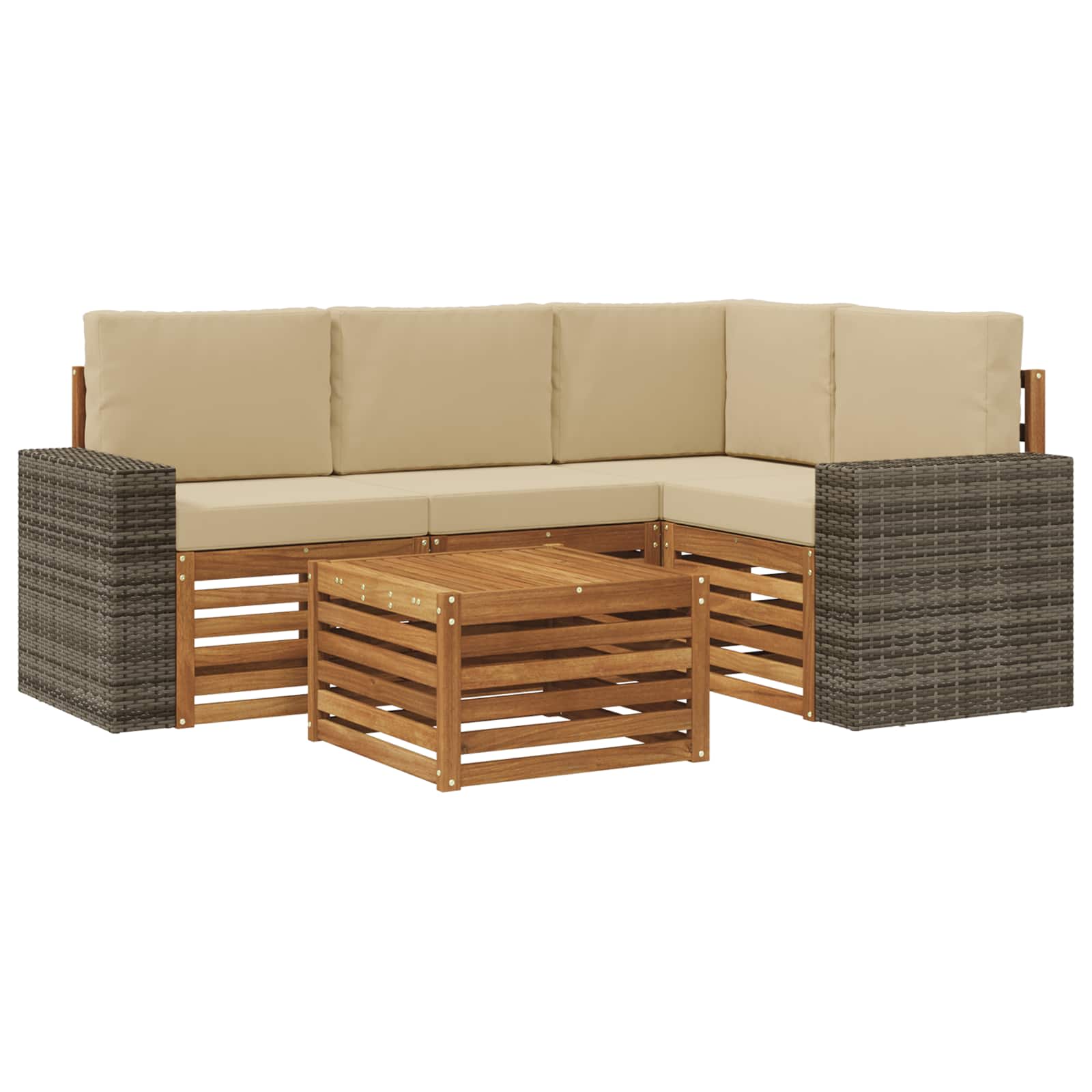 Ensemble de canapés d'extérieur 5 pcs Naturel et Beige - XIOS