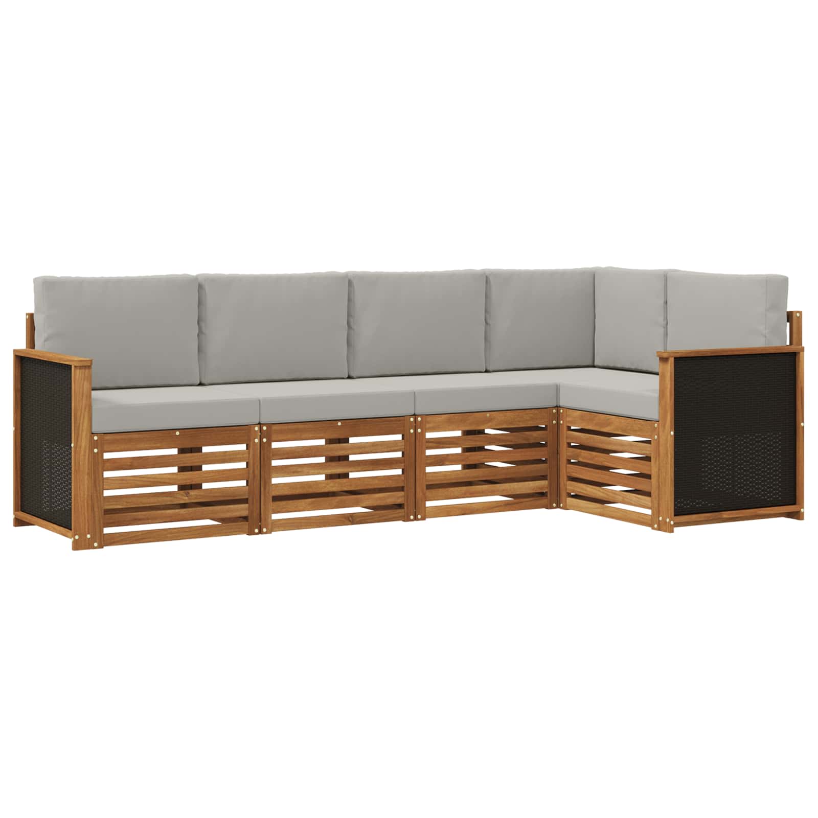 Ensemble de canapé d'angle 4 pcs Naturel et gris clair - XIOS