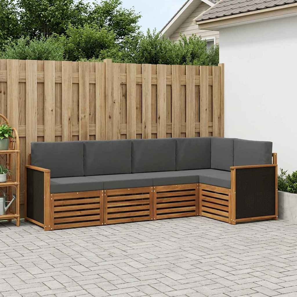 Ensemble de canapé d'angle 4 pcs Naturel et Anthracite - XIOS