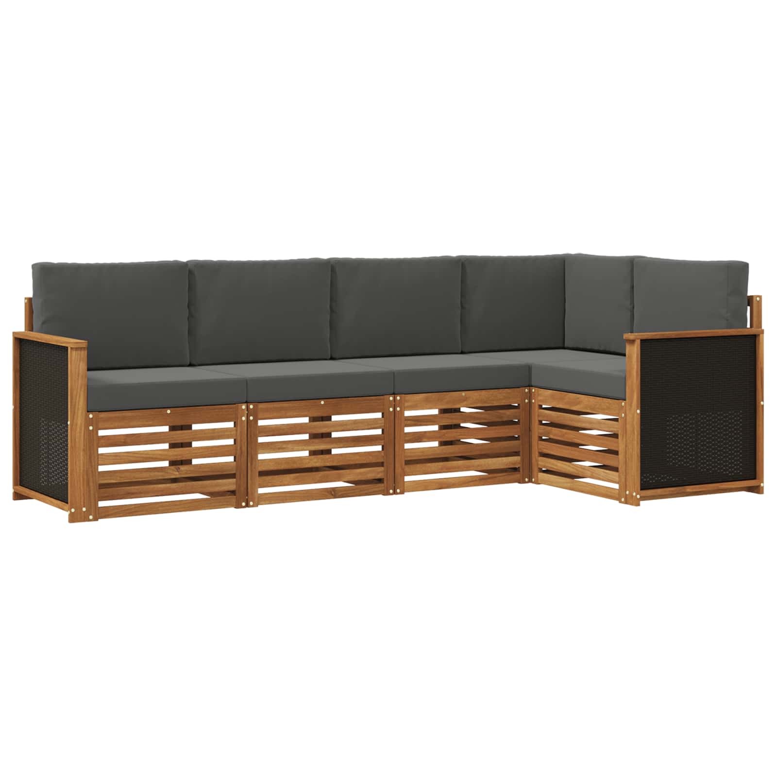 Ensemble de canapé d'angle 4 pcs Naturel et Anthracite - XIOS