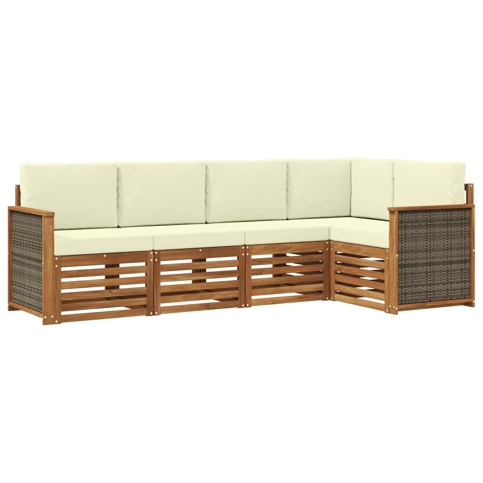 Ensemble de canapé d'angle avec coussin 4 pcs Naturel et Crème - XIOS