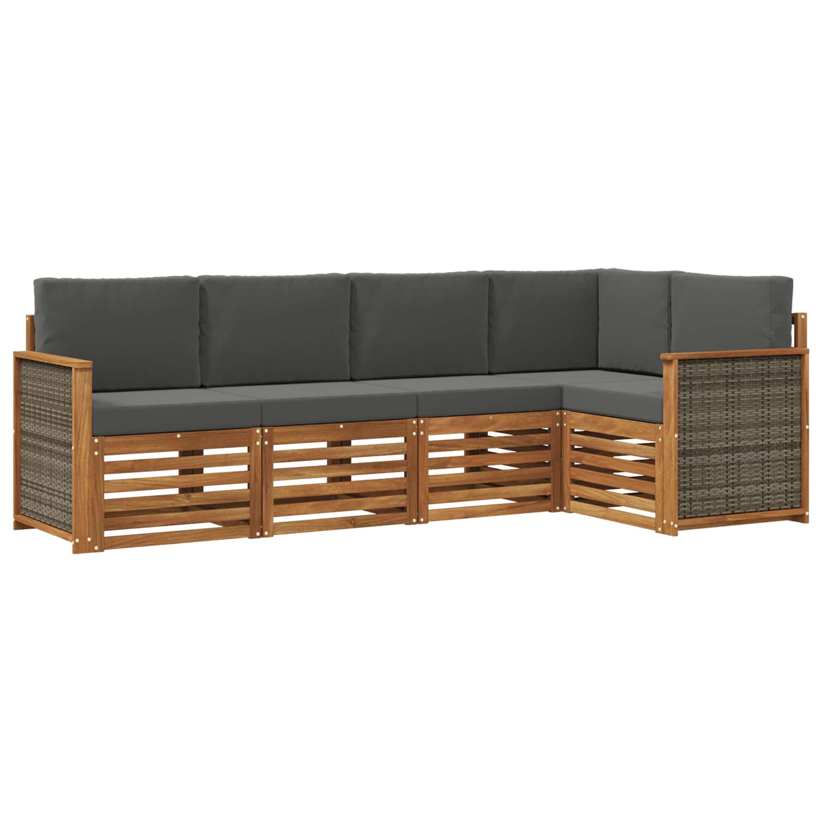 Ensemble de canapé d'angle 4 pcs Naturel et Anthracite - XIOS