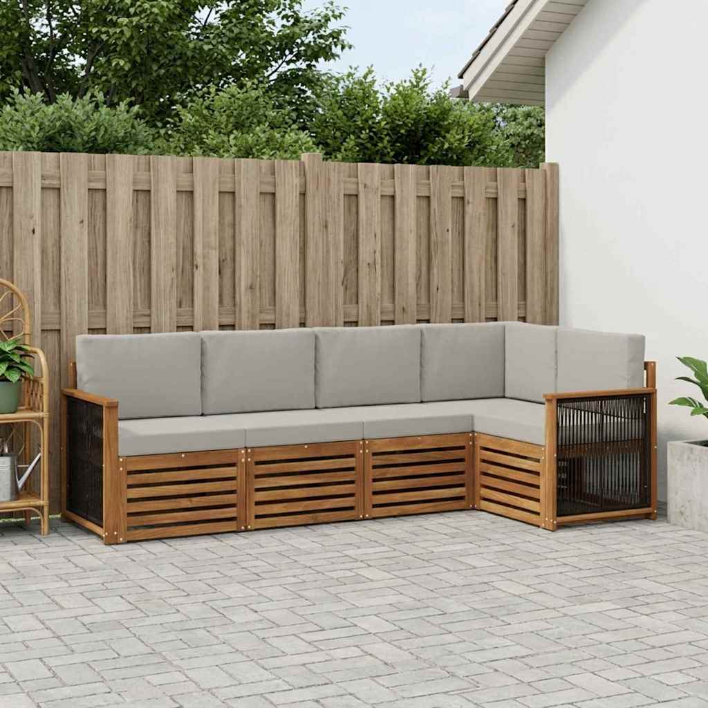 Ensemble de canapé d'angle 4 pcs Naturel et gris clair - XIOS
