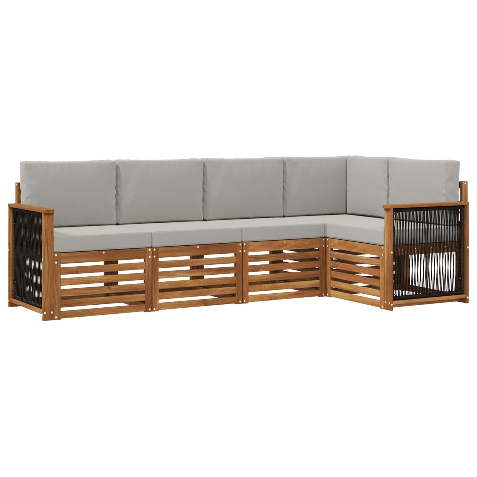 Ensemble de canapé d'angle 4 pcs Naturel et gris clair - XIOS