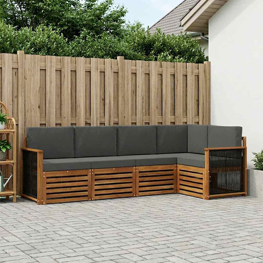 Ensemble de canapé d'angle 4 pcs Naturel et Anthracite - XIOS
