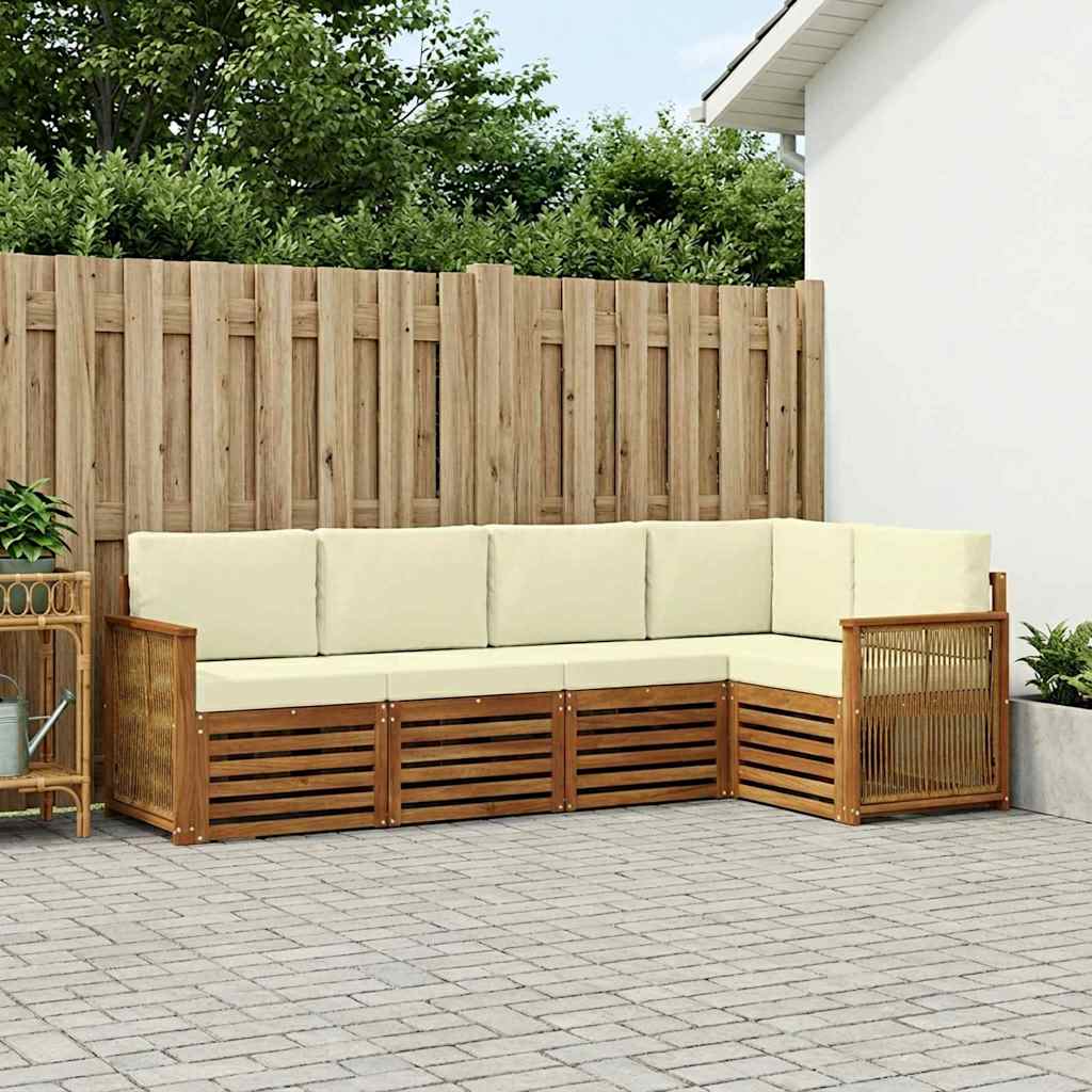 Ensemble de canapé d'angle avec coussin 4 pcs Naturel et Crème - XIOS