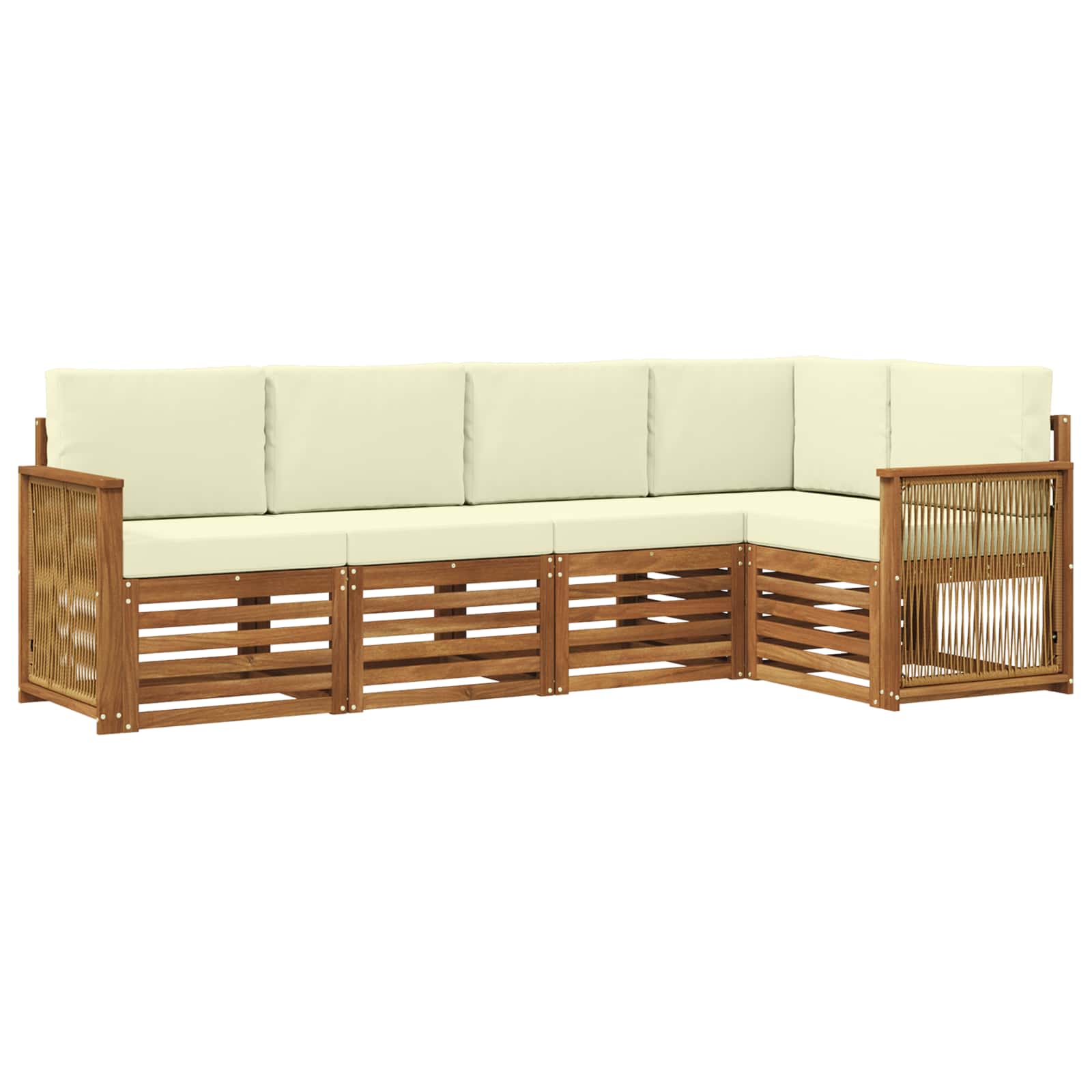 Ensemble de canapé d'angle avec coussin 4 pcs Naturel et Crème - XIOS
