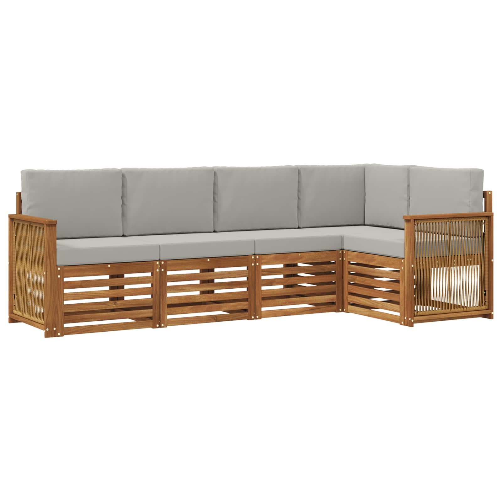 Ensemble de canapé d'angle 4 pcs Naturel et gris clair - XIOS