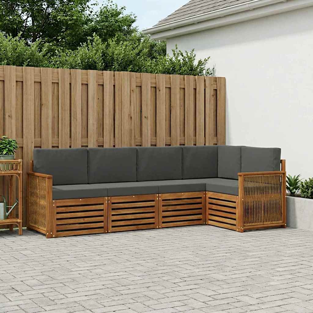 Ensemble de canapé d'angle 4 pcs Naturel et Anthracite - XIOS