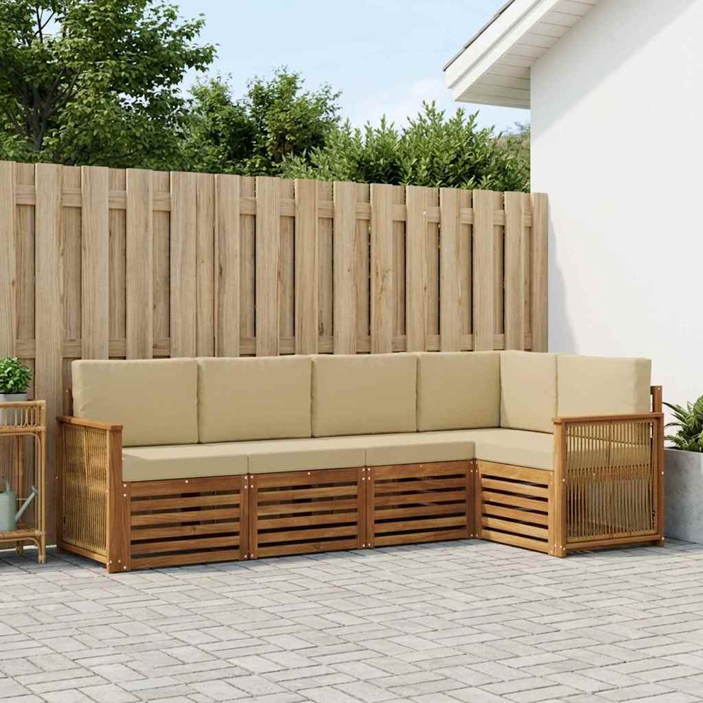 Ensemble de canapé d'angle avec coussin 4 pcs Naturel - XIOS