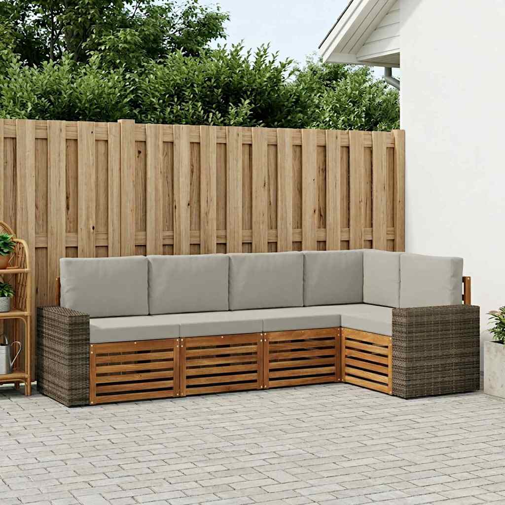 Ensemble de canapé d'angle 5 pcs Naturel et gris clair - XIOS