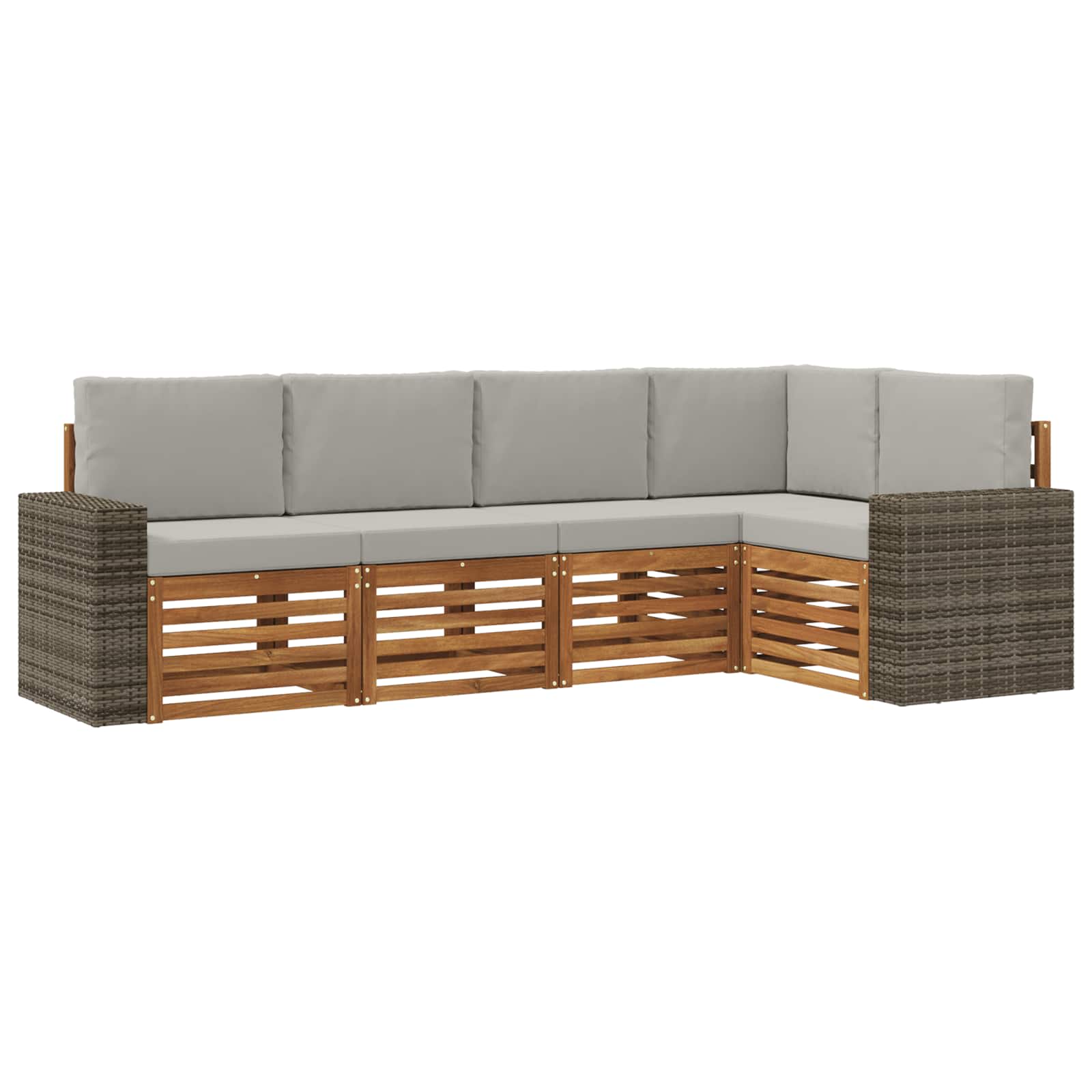Ensemble de canapé d'angle 5 pcs Naturel et gris clair - XIOS