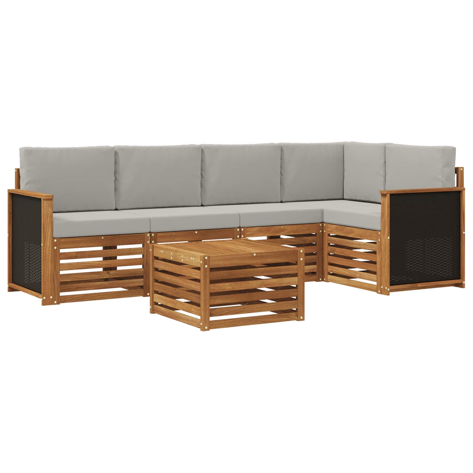 Ensemble de canapé d'angle 5 pcs Naturel et gris clair - XIOS